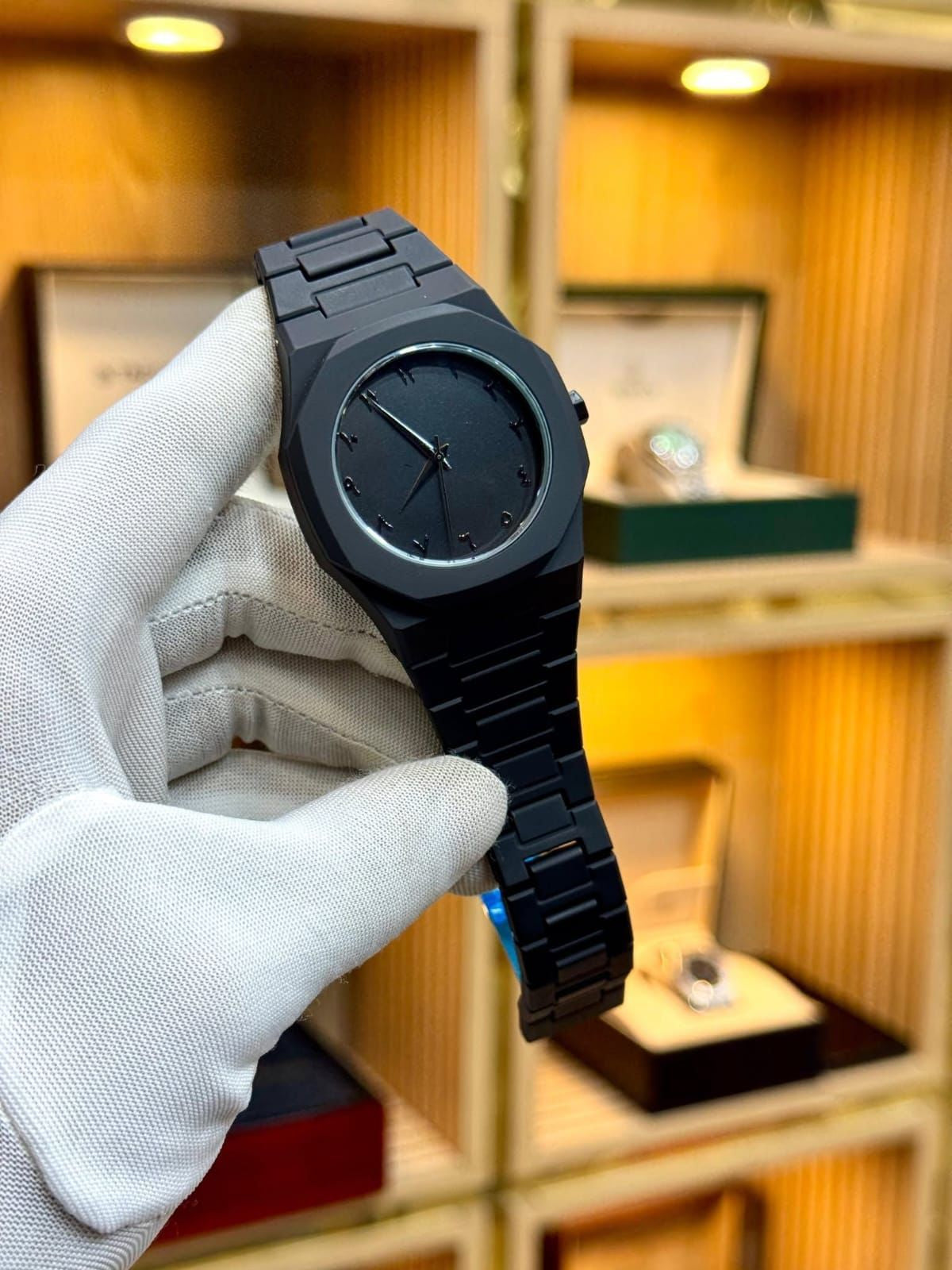 Black Arabic Dial Watch  Luxury Black