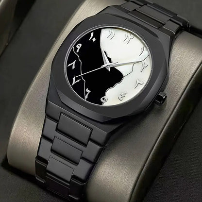 Black Arabic Dial Black & White Luxury Watch