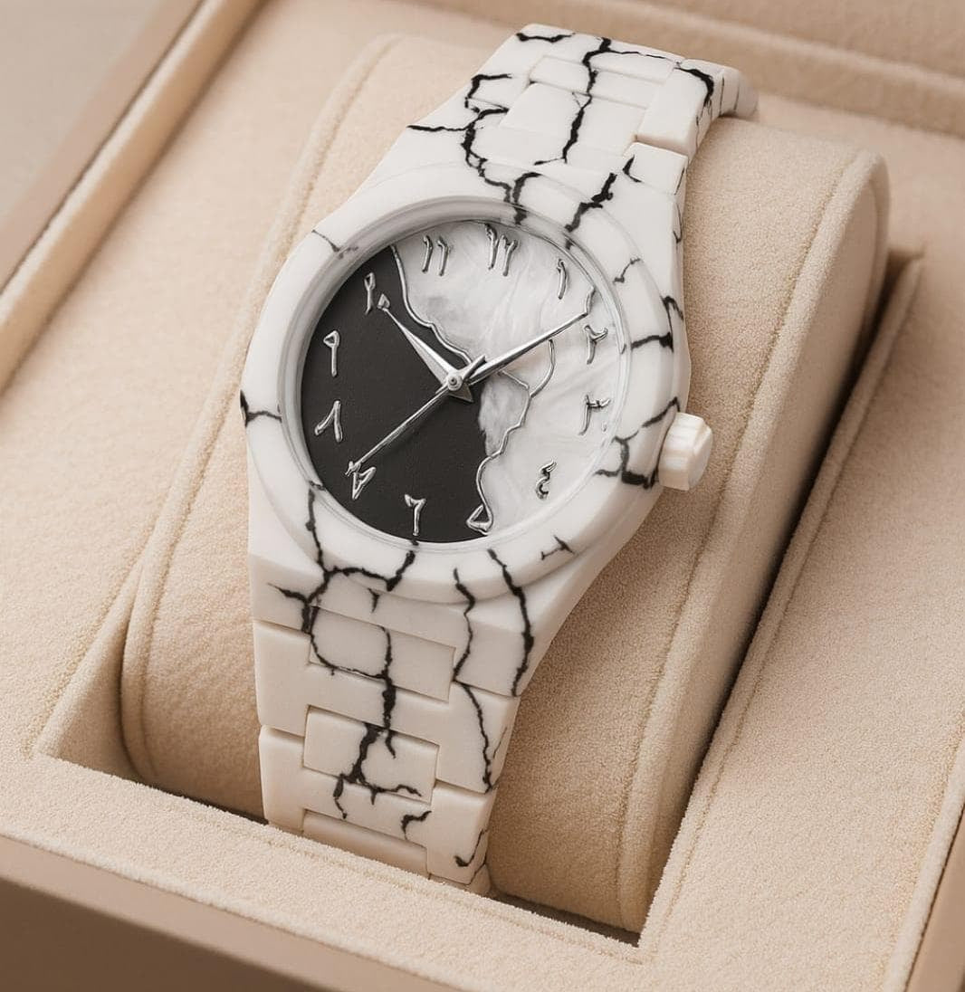 White Arabic Ora Watch Elegant White Dial