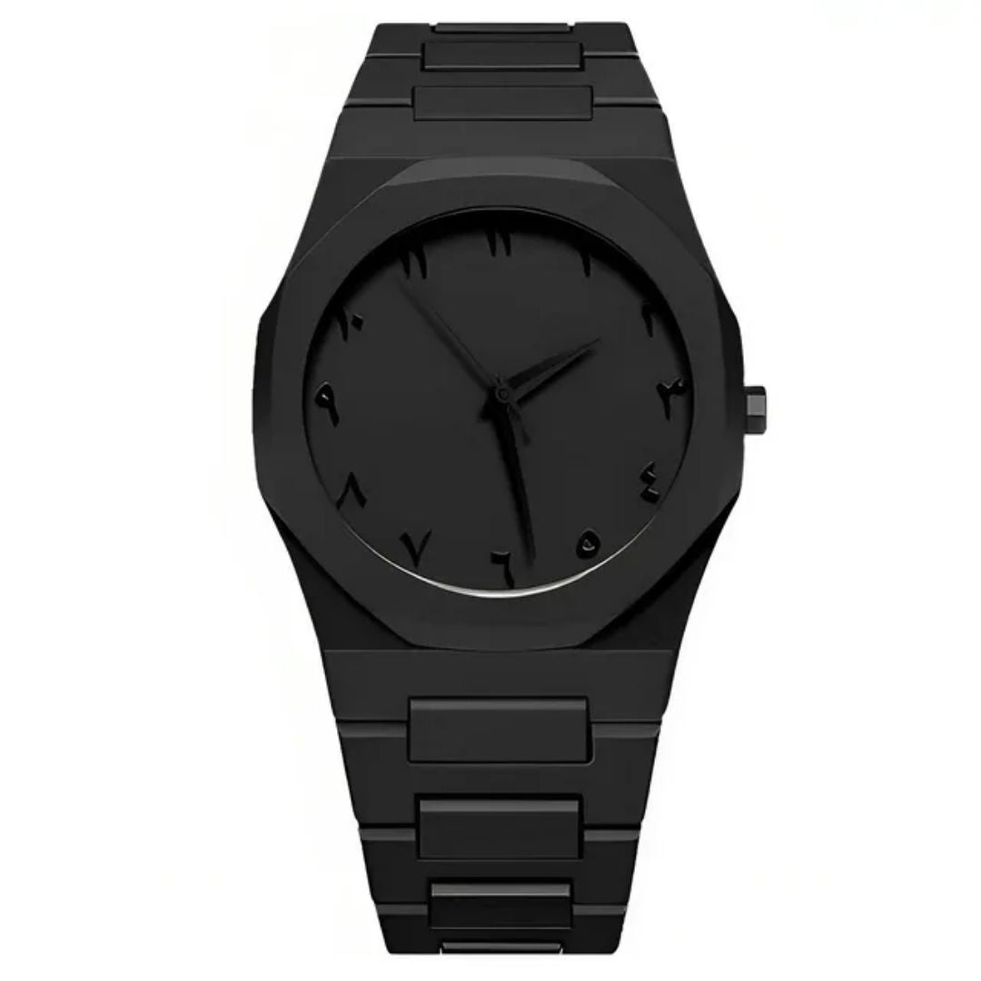 Black Arabic Dial Watch  Luxury Black