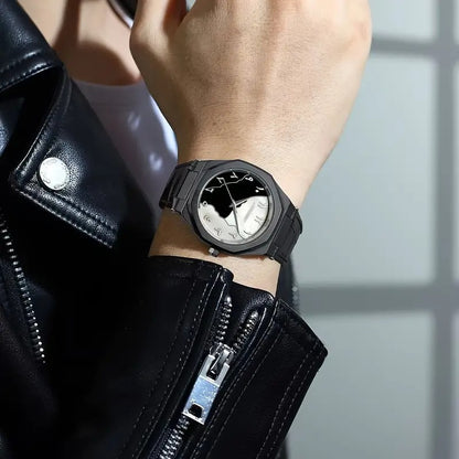 Black Arabic Dial Black & White Luxury Watch