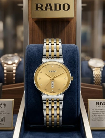 Rado Golden Color Luxury Watch  Premium Stainless Steel Elegant Design