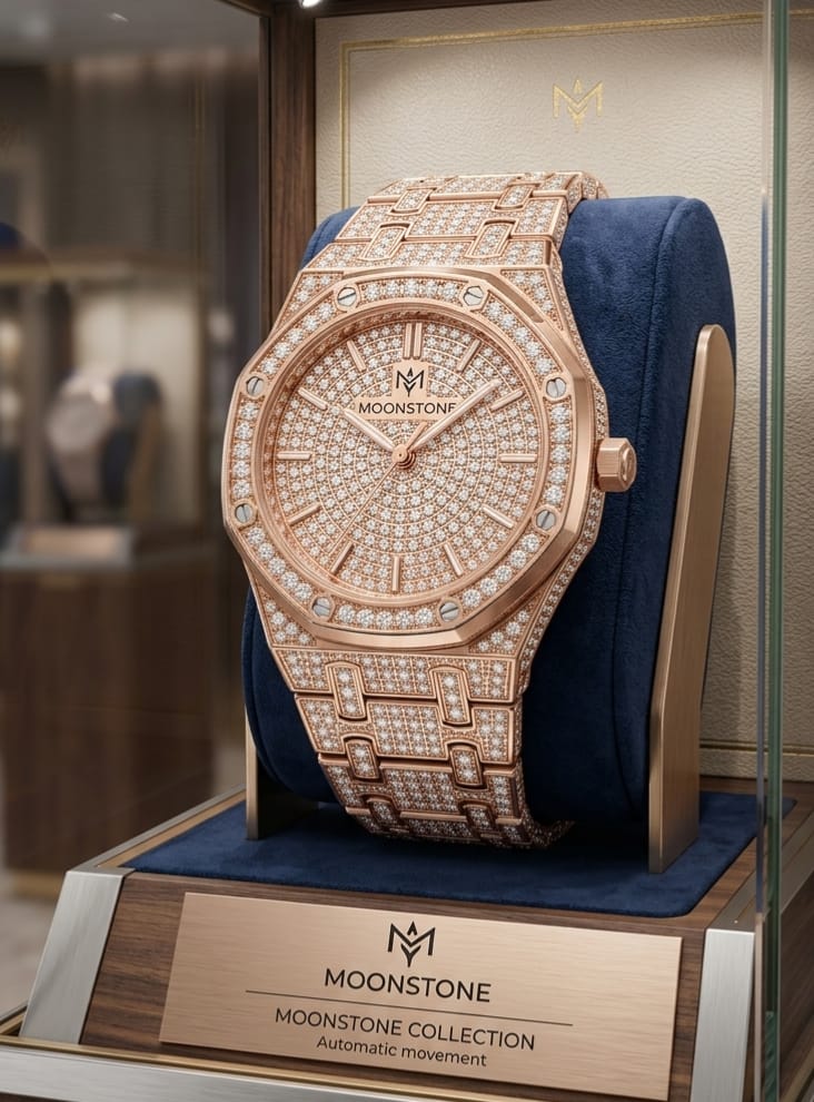 Moonstone Diamond Girls Watch Elegant Luxury Design