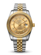 RUSTET "Golden Heritage" Two-Tone Luxury Watch Champagne Dial with Crystal