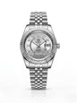 Rustet Classic Stainless Steel Jubilee Date Watch Men's Fashion Quartz Wristwatch