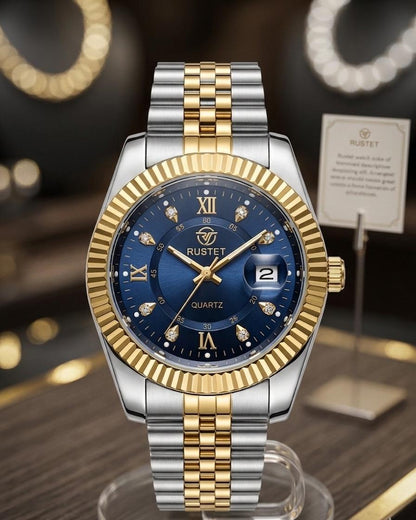 Rustet Classic Two-Tone Stainless Steel Date Watch