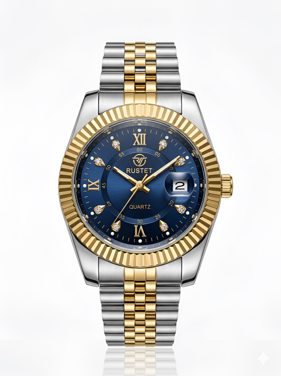 Rustet Classic Two-Tone Stainless Steel Date Watch