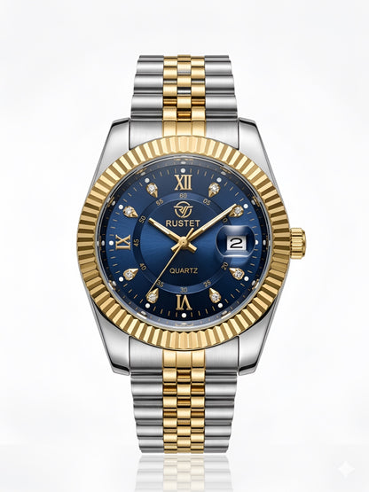 Rustet Classic Two-Tone Stainless Steel Date Watch