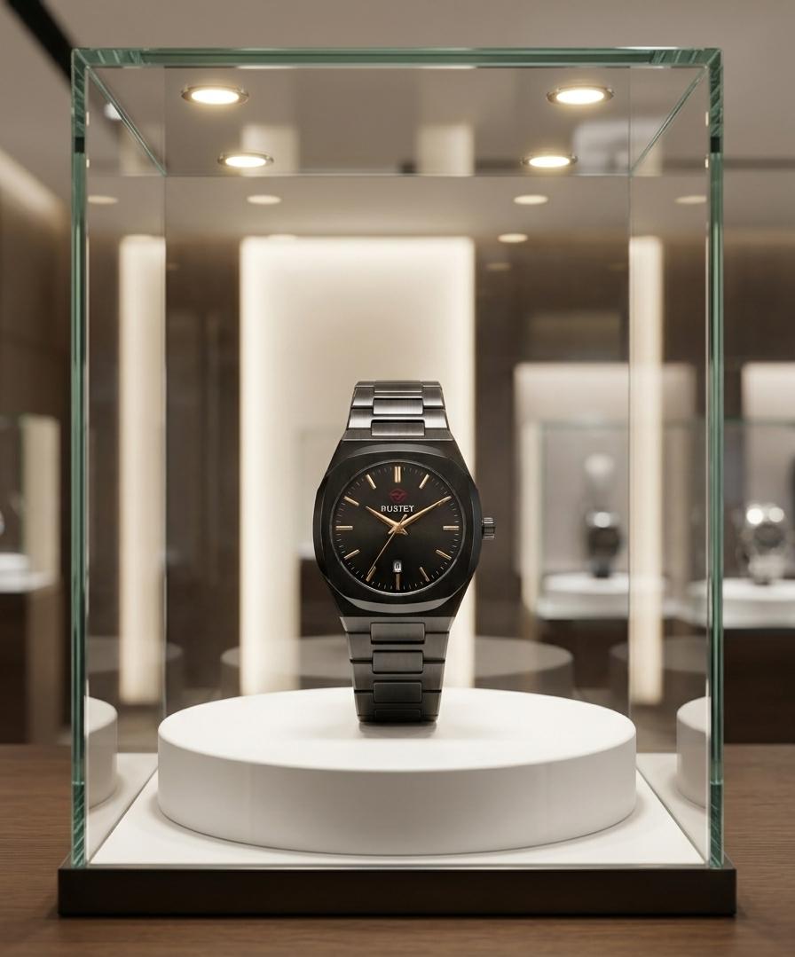 Luxury Men Watch  Sapphire Glass Gold Indices Integrated
